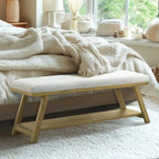 Banc à chaussures en bois massif avec coussin, banc à chaussures d'entrée
