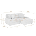 Canapé d'angle modulaire Anne 81 W en velours côtelé moelleux et confortable