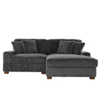 Canapé d'angle modulaire Anne 81 W en velours côtelé moelleux et confortable