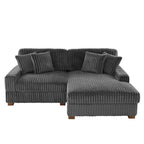 Canapé d'angle modulaire Anne 81 W en velours côtelé moelleux et confortable