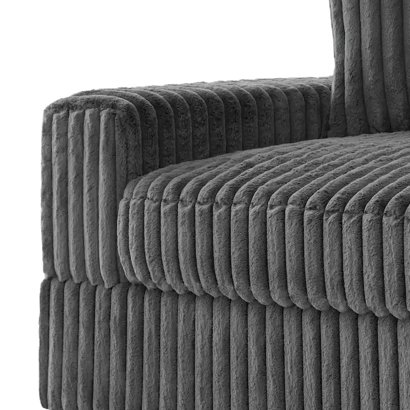Canapé d'angle modulaire Anne 81 W en velours côtelé moelleux et confortable