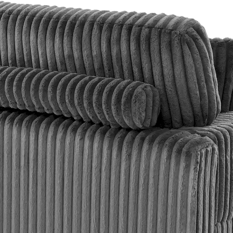 Canapé d'angle modulaire Anne 81 W en velours côtelé moelleux et confortable