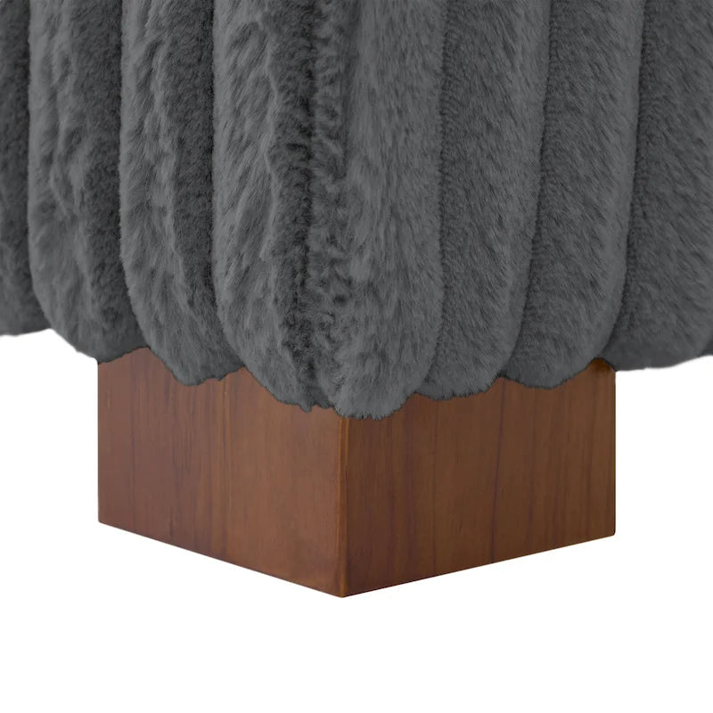 Canapé d'angle modulaire Anne 81 W en velours côtelé moelleux et confortable