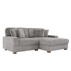 Canapé d'angle modulaire Anne 81 W en velours côtelé moelleux et confortable