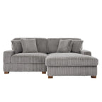 Canapé d'angle modulaire Anne 81 W en velours côtelé moelleux et confortable