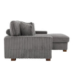 Canapé d'angle modulaire Anne 81 W en velours côtelé moelleux et confortable