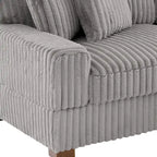 Canapé d'angle modulaire Anne 81 W en velours côtelé moelleux et confortable