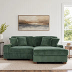 Canapé d'angle modulaire Anne 81 W en velours côtelé moelleux et confortable