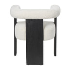 Fauteuil d'appoint rond en polyester bouclé, dossier incurvé, style moderne mi-siècle - Crème ou blanc - Roche River Decor