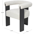 Fauteuil d'appoint rond en polyester bouclé, dossier incurvé, style moderne mi-siècle - Crème ou blanc - Roche River Decor