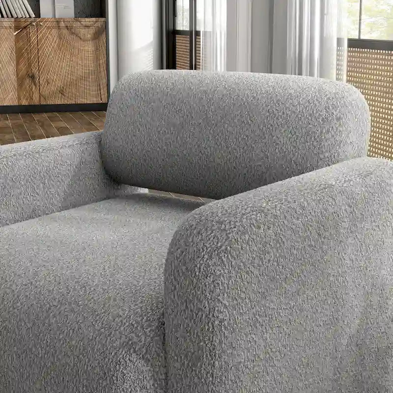 Fauteuil d'appoint Freesia moderne en tissu bouclé avec accoudoirs, fauteuil-canapé une place rembourré par Furniture of America
