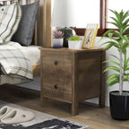 Mulgrew Rustic Distressed Walnut Engineered Wood 3-Drawer Nightstand by Carbon Loft
