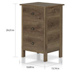 Table de chevet Mulgrew rustique en noyer vieilli, à 3 tiroirs, par Carbon Loft