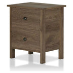 Table de chevet Mulgrew rustique en noyer vieilli, à 3 tiroirs, par Carbon Loft