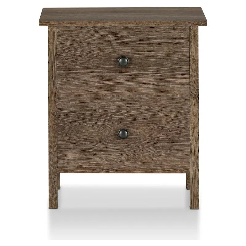 Table de chevet Mulgrew rustique en noyer vieilli, à 3 tiroirs, par Carbon Loft