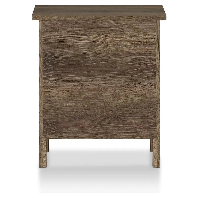 Table de chevet Mulgrew rustique en noyer vieilli, à 3 tiroirs, par Carbon Loft