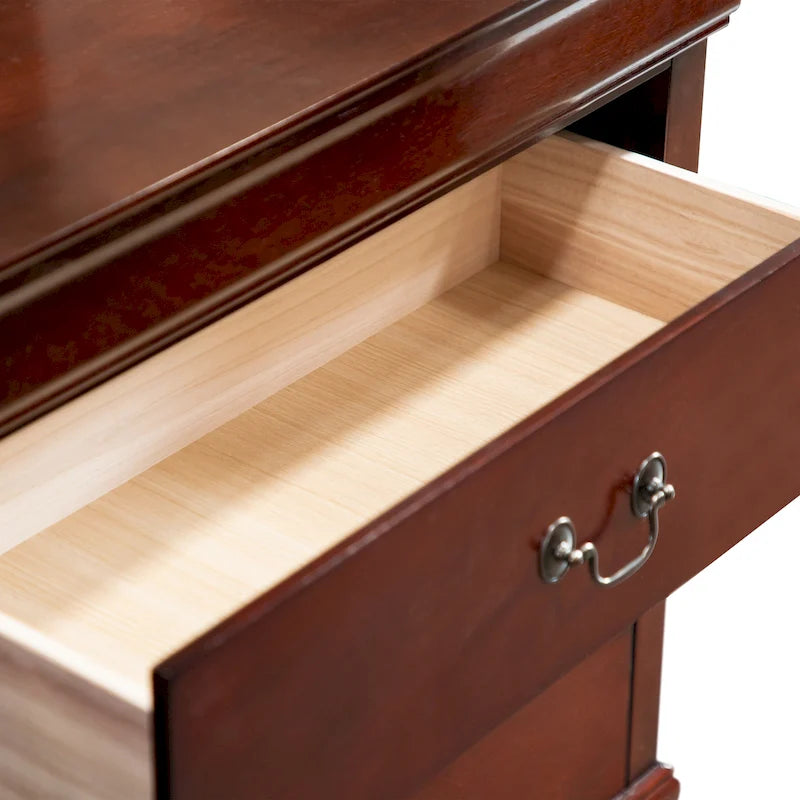 Commode traditionnelle à 6 tiroirs en bois massif Devi de Furniture of America