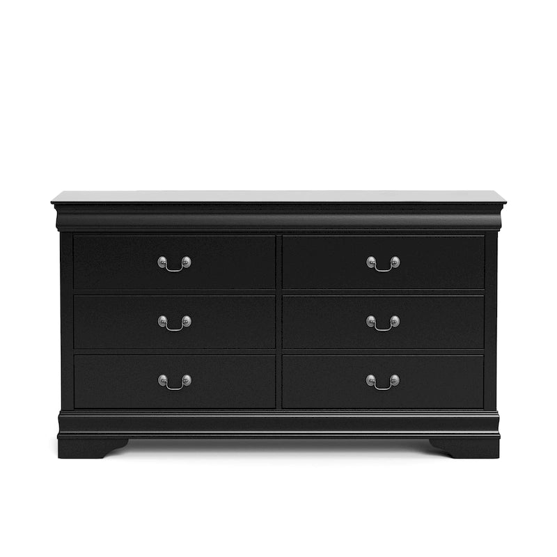 Commode traditionnelle à 6 tiroirs en bois massif Devi de Furniture of America