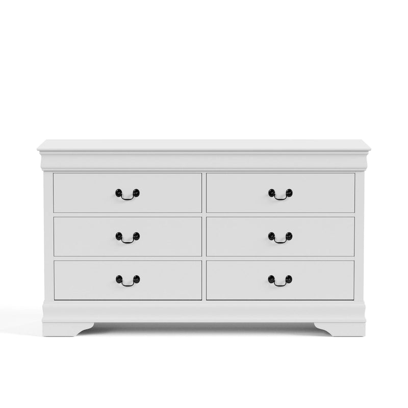 Commode traditionnelle à 6 tiroirs en bois massif Devi de Furniture of America