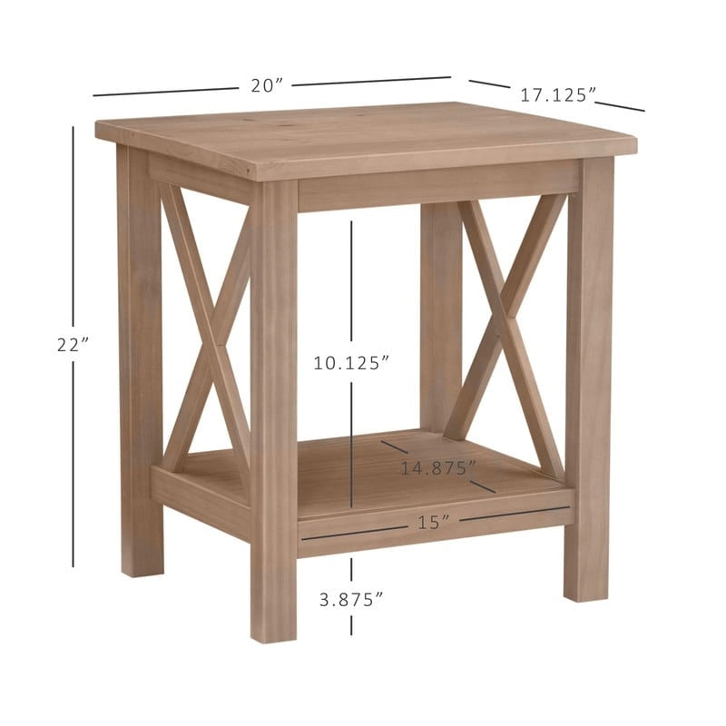 Table d'appoint Ripplewood Farmhouse à piètement en X