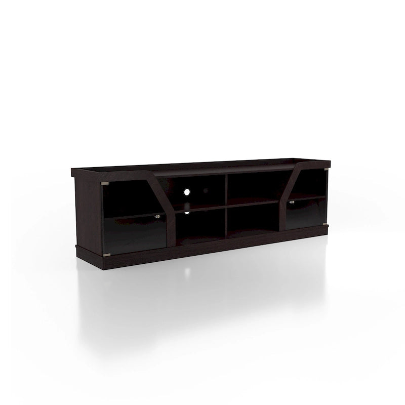 Meuble TV multifonctionnel Dellie Contemporary Espresso 71 pouces de Furniture of America