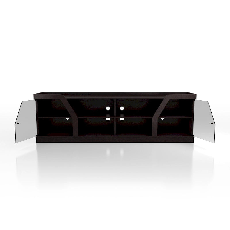 Meuble TV multifonctionnel Dellie Contemporary Espresso 71 pouces de Furniture of America