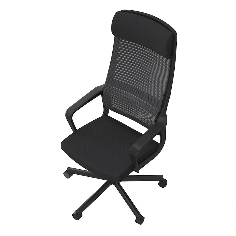 Chaise de bureau pivotante ergonomique Sykes, en tissu contemporain et réglable en hauteur, par Furniture of America