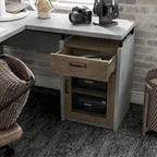 Bureau d'angle en L DH BASIC Urban 63 pouces avec rangements multiples, par Denhour