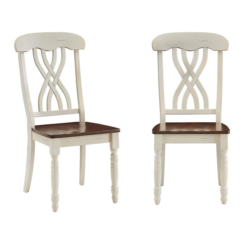 Chaises de salle à manger antiques bicolores Brunico (lot de 2)