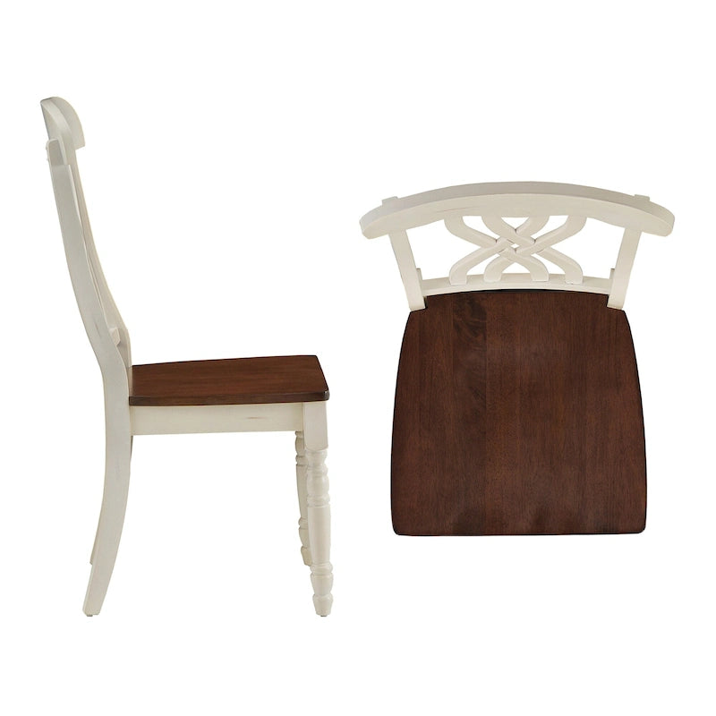 Chaises de salle à manger antiques bicolores Brunico (lot de 2)