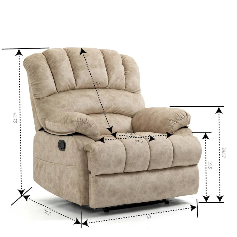 Grand fauteuil inclinable manuel rembourré