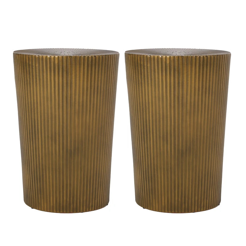 Tables d'appoint Langseth Iron Sunburst (lot de 2) par Christopher Knight Home