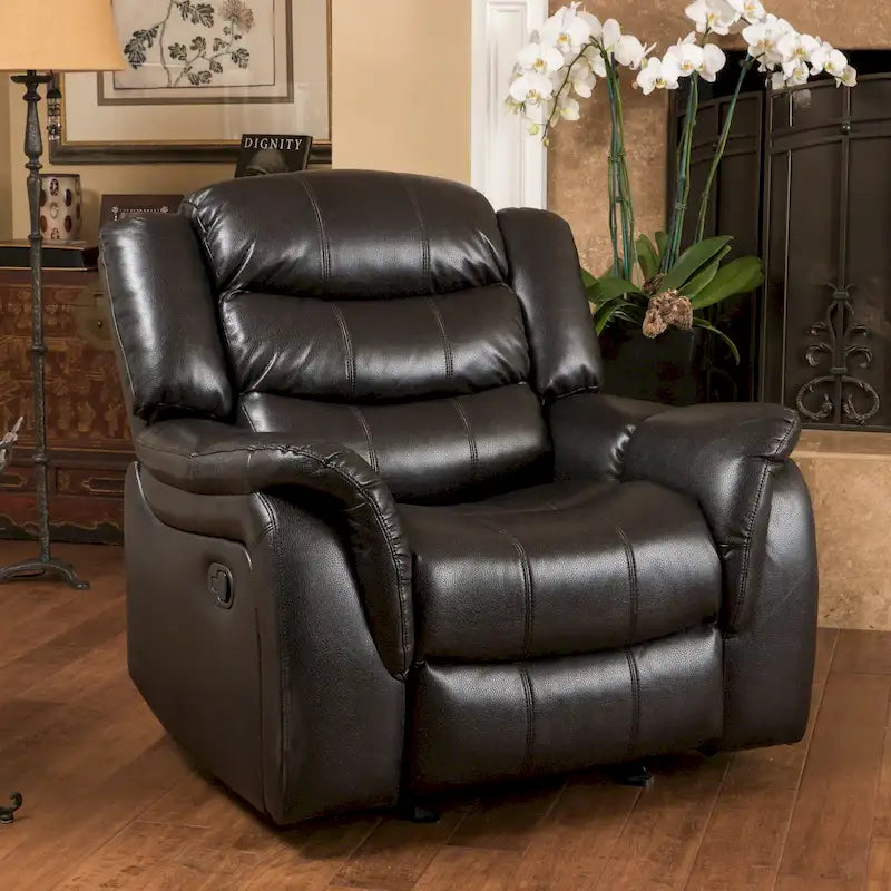 Fauteuil inclinable à bascule Hawthorne en similicuir de Christopher Knight Home