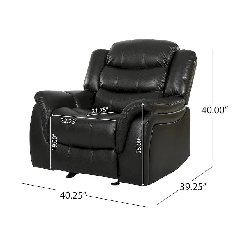 Fauteuil inclinable à bascule Hawthorne en similicuir de Christopher Knight Home