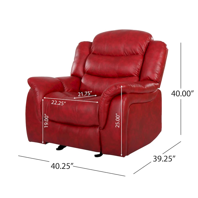 Fauteuil inclinable à bascule Hawthorne en similicuir de Christopher Knight Home