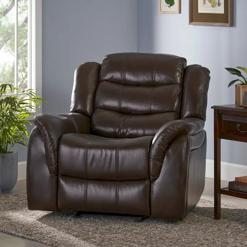 Fauteuil inclinable à bascule Hawthorne en similicuir de Christopher Knight Home
