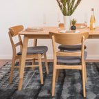Chaises de salle à manger Abrielle en bois d'hévéa, style moderne du milieu du siècle (lot de 2), par Christopher Knight Home