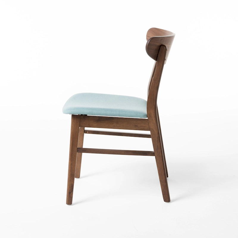 Chaises de salle à manger Abrielle en bois d'hévéa, style moderne du milieu du siècle (lot de 2), par Christopher Knight Home