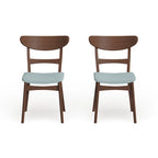 Chaises de salle à manger Abrielle en bois d'hévéa, style moderne du milieu du siècle (lot de 2), par Christopher Knight Home