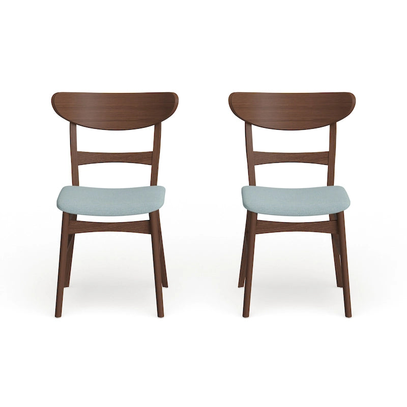 Chaises de salle à manger Abrielle en bois d'hévéa, style moderne du milieu du siècle (lot de 2), par Christopher Knight Home