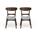 Chaises de salle à manger Abrielle en bois d'hévéa, style moderne du milieu du siècle (lot de 2), par Christopher Knight Home
