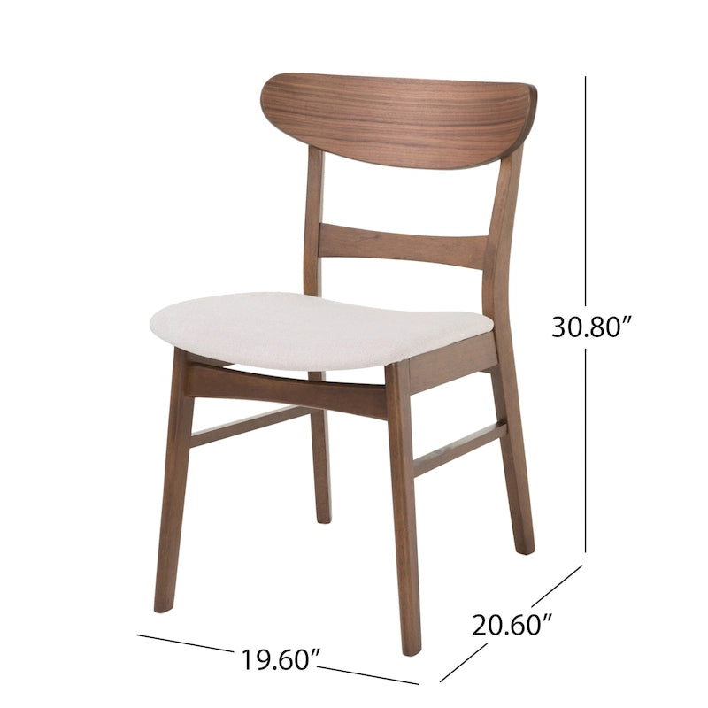 Chaises de salle à manger Abrielle en bois d'hévéa, style moderne du milieu du siècle (lot de 2), par Christopher Knight Home
