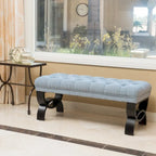 Banc ottoman Scarlette en tissu capitonné de Christopher Knight Home - 41,00 L x 17,25 l x 16,75 H