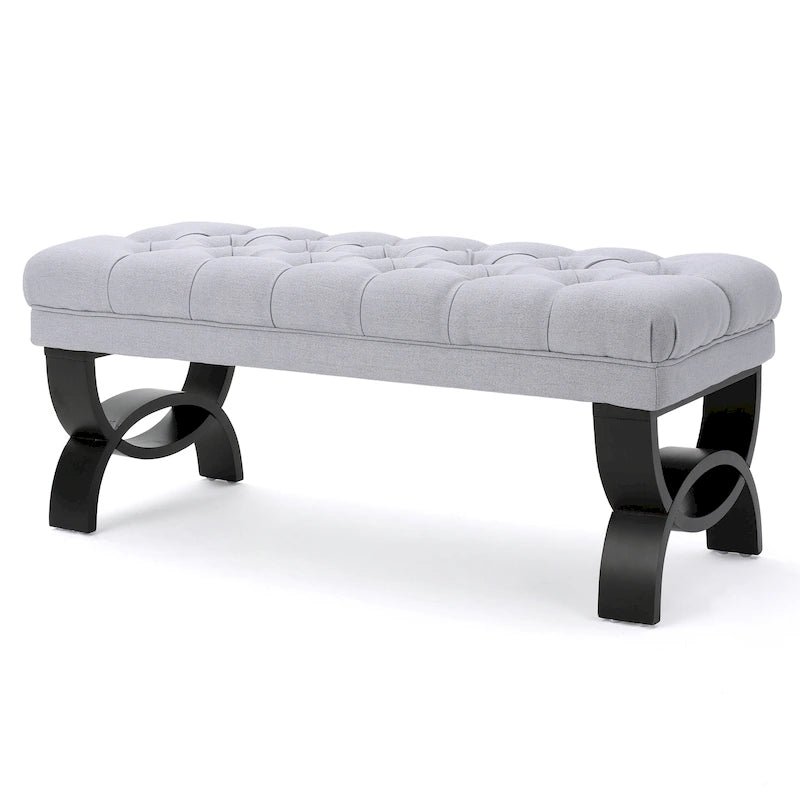 Banc ottoman Scarlette en tissu capitonné de Christopher Knight Home - 41,00 L x 17,25 l x 16,75 H