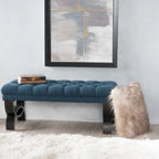 Banc ottoman Scarlette en tissu capitonné de Christopher Knight Home - 41,00 L x 17,25 l x 16,75 H