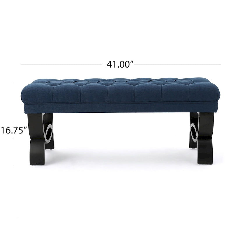 Banc ottoman Scarlette en tissu capitonné de Christopher Knight Home - 41,00 L x 17,25 l x 16,75 H