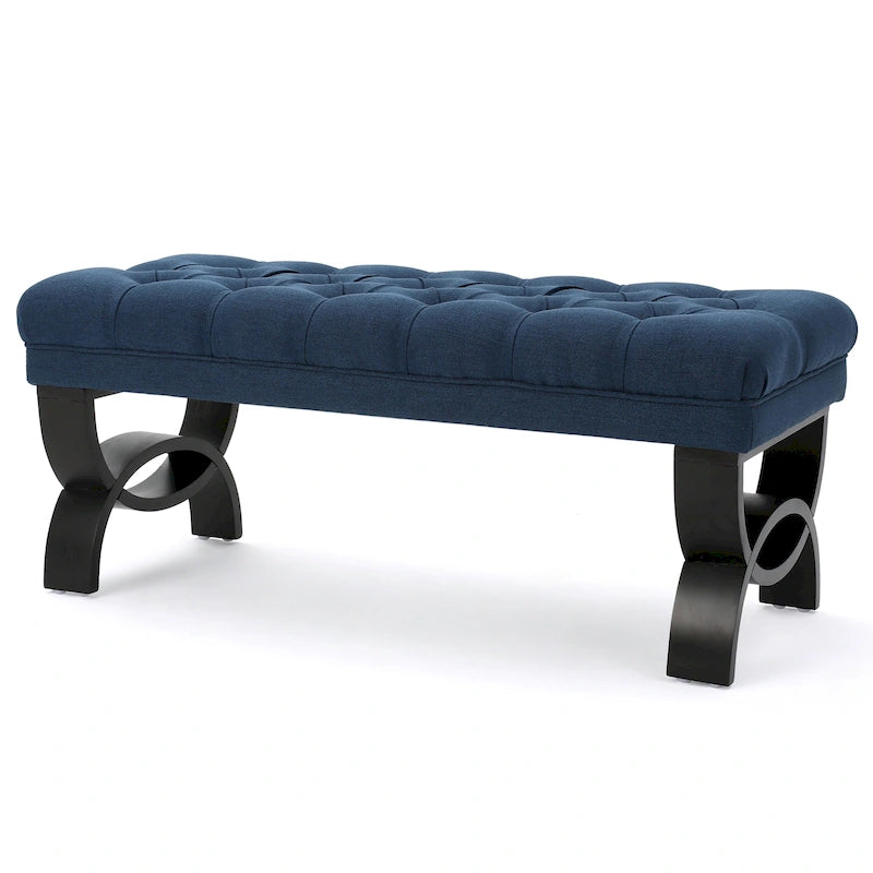 Banc ottoman Scarlette en tissu capitonné de Christopher Knight Home - 41,00 L x 17,25 l x 16,75 H