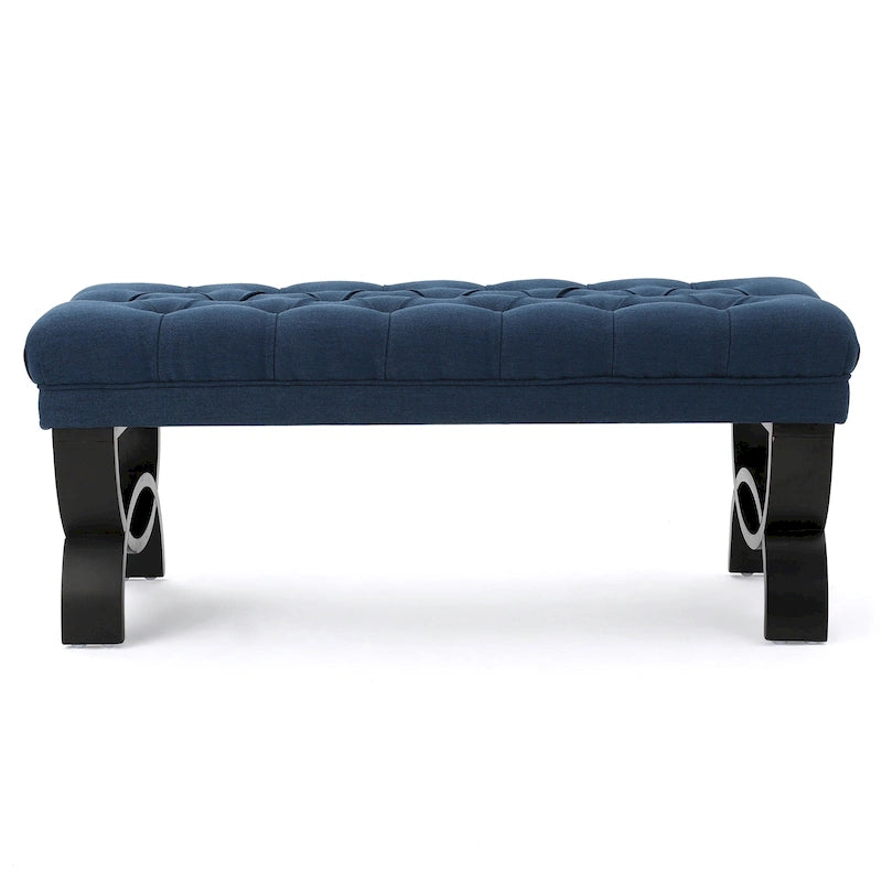 Banc ottoman Scarlette en tissu capitonné de Christopher Knight Home - 41,00 L x 17,25 l x 16,75 H