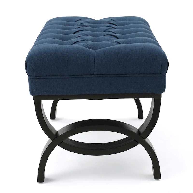 Banc ottoman Scarlette en tissu capitonné de Christopher Knight Home - 41,00 L x 17,25 l x 16,75 H