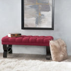 Banc ottoman Scarlette en tissu capitonné de Christopher Knight Home - 41,00 L x 17,25 l x 16,75 H